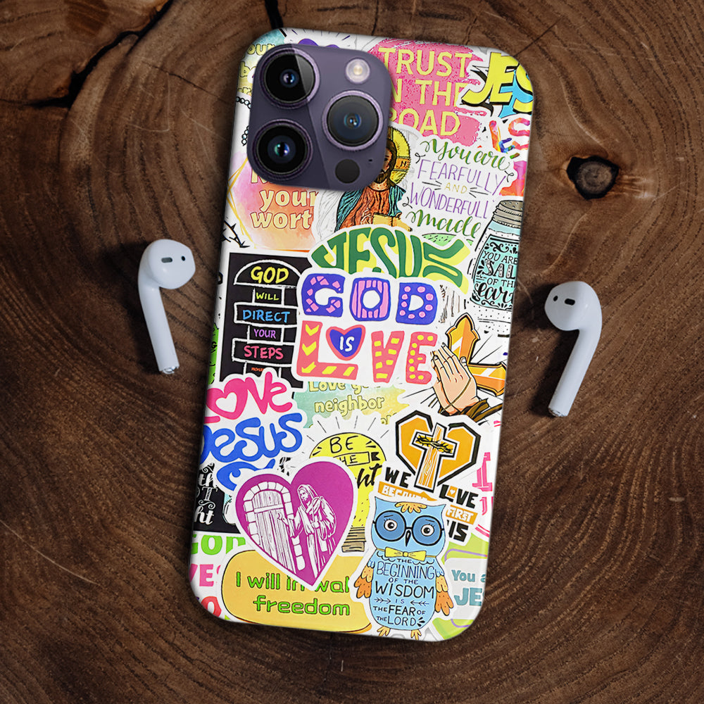 Christianartbag Phone Case, God Is Love Sticker Phone Case, Personalized Phone Case, Christian Phone Case, Jesus Phone Case, Bible Verse Phone Case, CABPC10280723