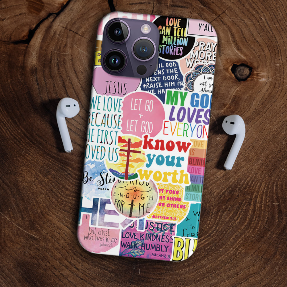 Christianartbag Phone Case, Know Your Worth Sticker Phone Case, Personalized Phone Case, Christian Phone Case, Jesus Phone Case, Bible Verse Phone Case, CABPC14280723