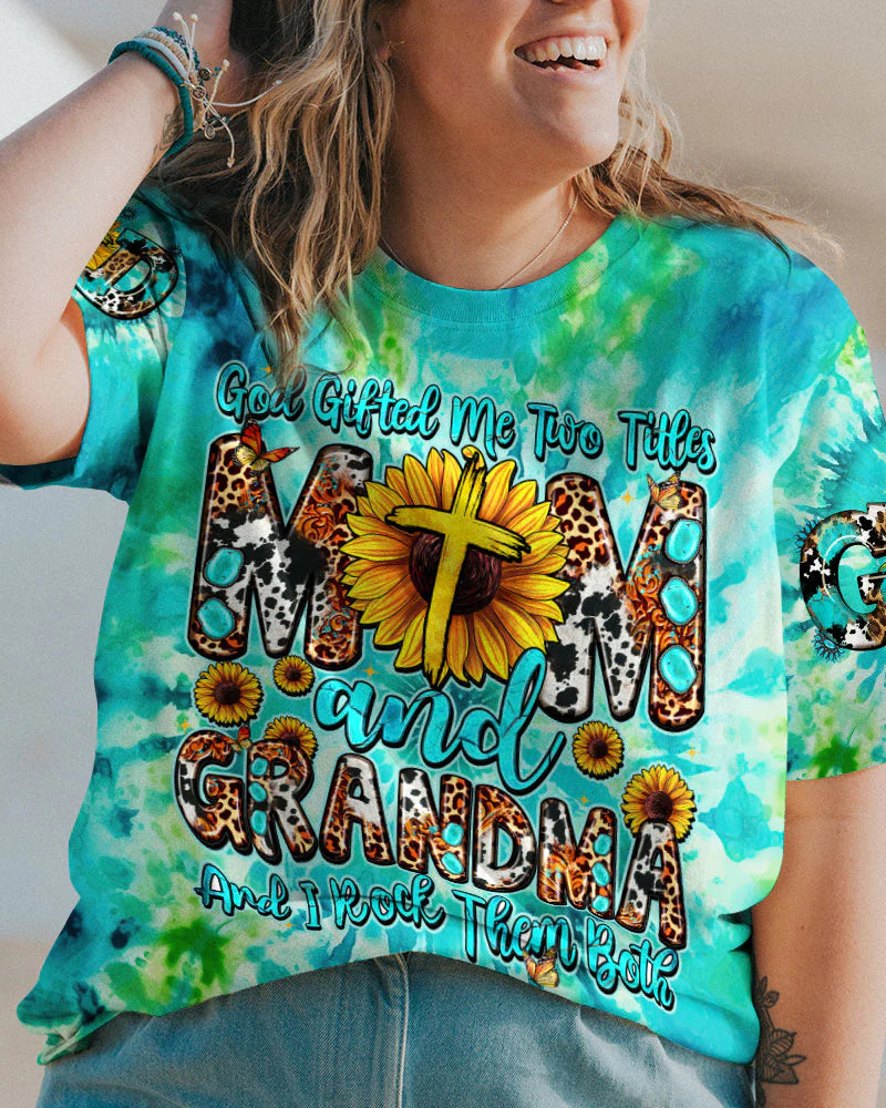 Christianartbag 3D T-Shirt For Women, God Gifted Me Two Titles Tie Dye Mom  And Grandma, Christian Shirt, Faithful Fashion, 3D Printed Shirts for  Christian Women