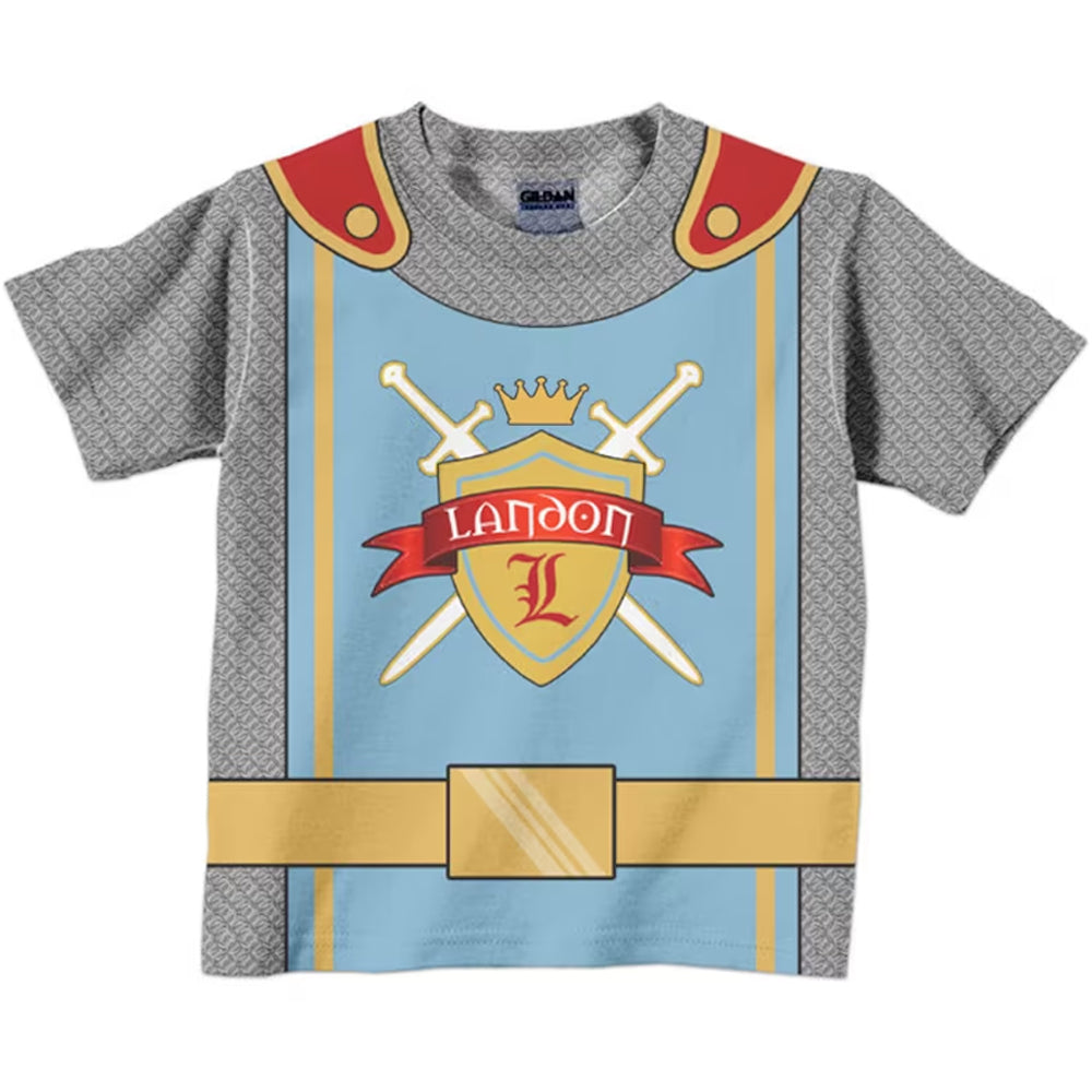 Personalized Night Shirt, Boys Medieval Knight Birthday Shirt