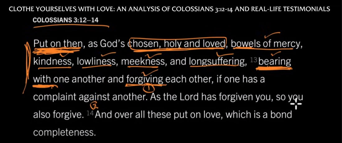 Clothe Yourselves with Love: An Analysis of Colossians 3:12-14 and Real-Life Testimonials