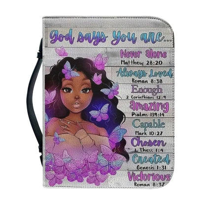 Christianartbag Bible Cover, GOD Says You Are Bible Cover, Personalized Bible Cover, Bible Cover For Women, Christian Gifts, CAB01151023. - Christian Art Bag