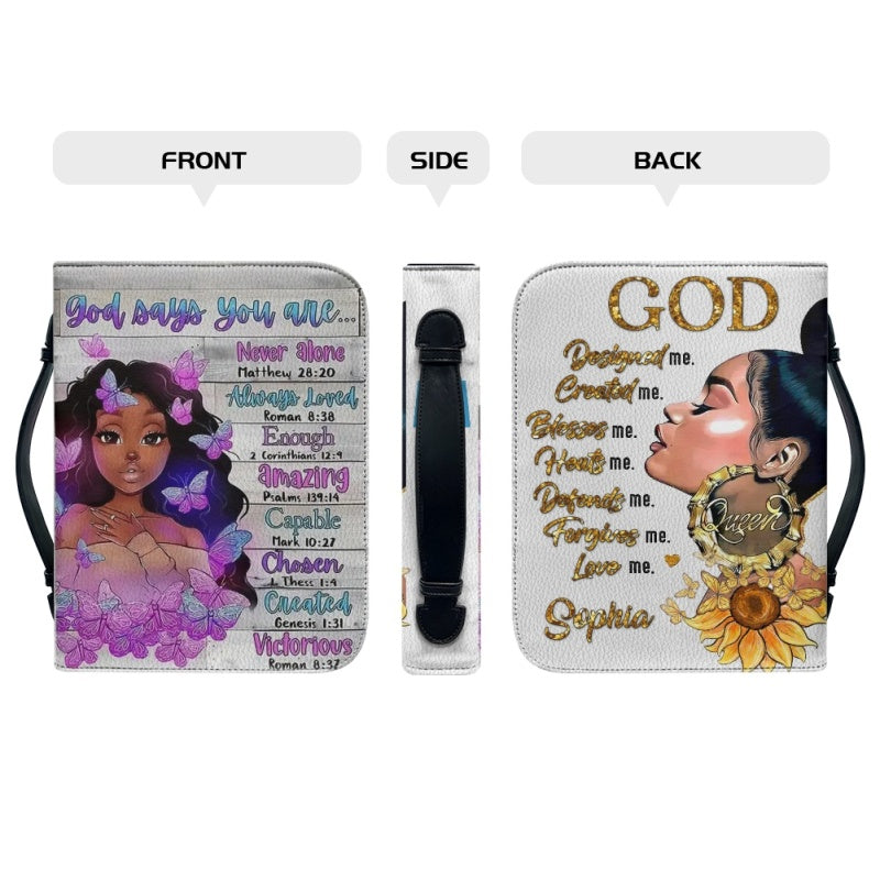 Christianartbag Bible Cover, GOD Says You Are Bible Cover, Personalized Bible Cover, Bible Cover For Women, Christian Gifts, CAB01151023. - Christian Art Bag