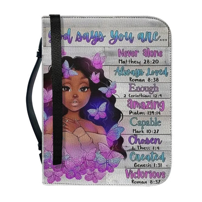 Christianartbag Bible Cover, GOD Says You Are Bible Cover, Personalized Bible Cover, Bible Cover For Women, Christian Gifts, CAB01151023. - Christian Art Bag