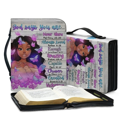 Christianartbag Bible Cover, GOD Says You Are Bible Cover, Personalized Bible Cover, Bible Cover For Women, Christian Gifts, CAB01151023. - Christian Art Bag