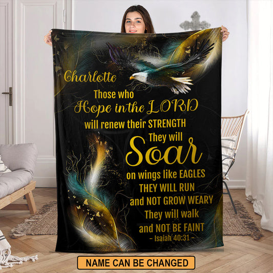 Christianart Blanket, Those Who Hope In The Lord Will Renew Their Strength, Christian Blanket, Bible Verse Blanket, Christmas Gift, CABBK01111223. - Christian Art Bag