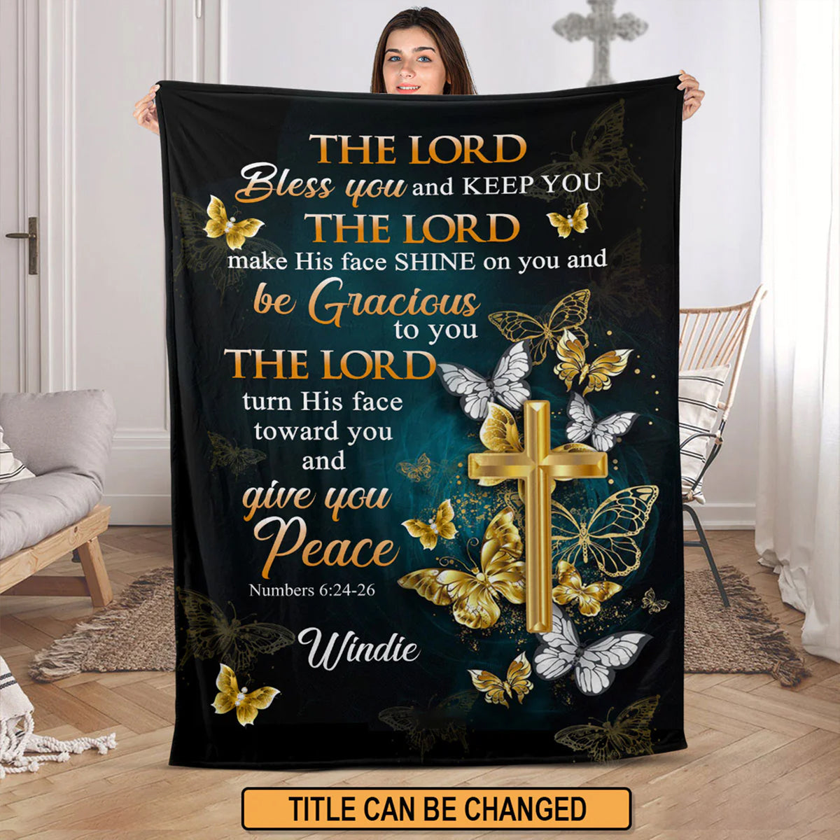 Christianart Blanket, The Lord Turn His Face Toward You And Give You Peace, Christian Blanket, Bible Verse Blanket, Christmas Gift, CABBK04111223. - Christian Art Bag