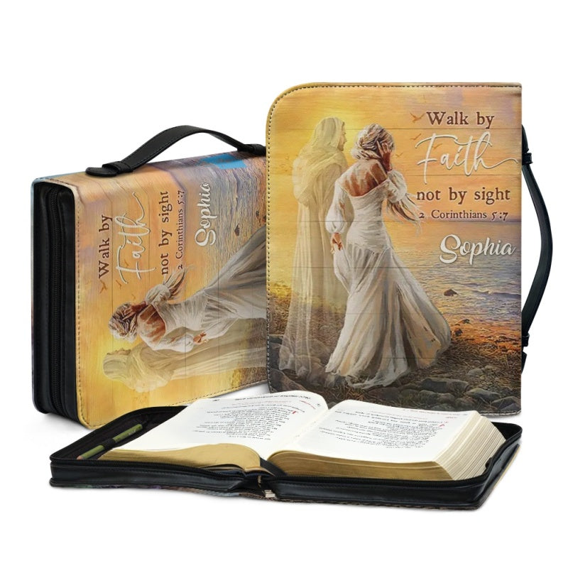 Christianartbag Bible Cover, Walk By Faith Not By Sight Bible Cover, Personalized Bible Cover, Bible Cover For Women, Christian Gifts, CAB03151023. - Christian Art Bag