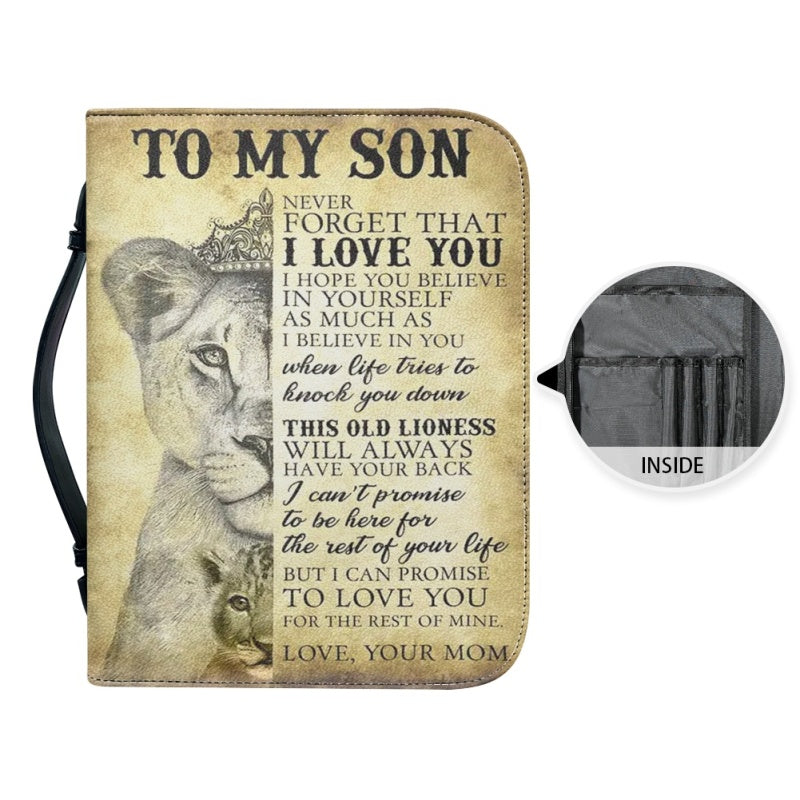 Christianartbag Bible Cover, To My Son From Mom Bible Cover, Personalized Bible Cover, Art Design Bible Cover, Christian Gifts, CAB02061223. - Christian Art Bag
