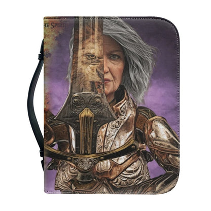 Christianartbag Bible Cover, Female Warrior With Sword With Lion. Bible Cover, Personalized Bible Cover, Gifts For Women, Christmas Gift, CABBBCV02080823. - Christian Art Bag