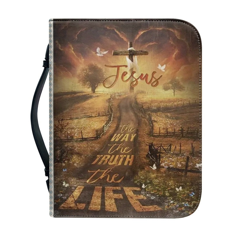 Christianartbag Bible Cover, Jesus The Way The Truth The Life Personalized Bible Cover, Personalized Bible Cover, Purple Bible Cover, Christmas Gift, CABBBCV02260923. - Christian Art Bag