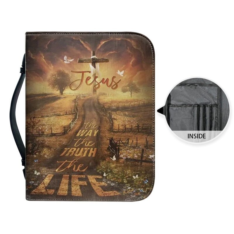 Christianartbag Bible Cover, Jesus The Way The Truth The Life Personalized Bible Cover, Personalized Bible Cover, Purple Bible Cover, Christmas Gift, CABBBCV02260923. - Christian Art Bag