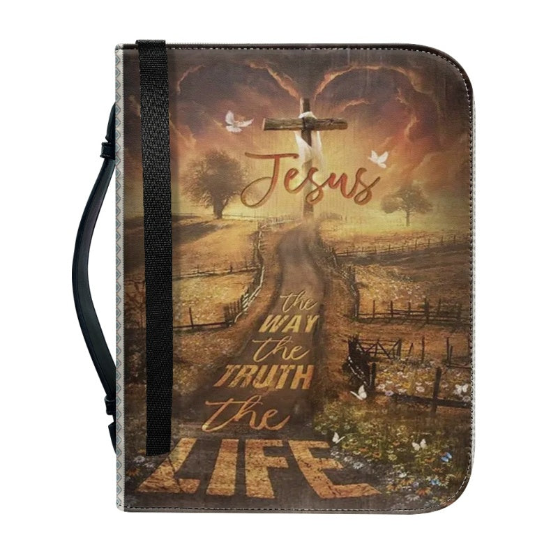 Christianartbag Bible Cover, Jesus The Way The Truth The Life Personalized Bible Cover, Personalized Bible Cover, Purple Bible Cover, Christmas Gift, CABBBCV02260923. - Christian Art Bag