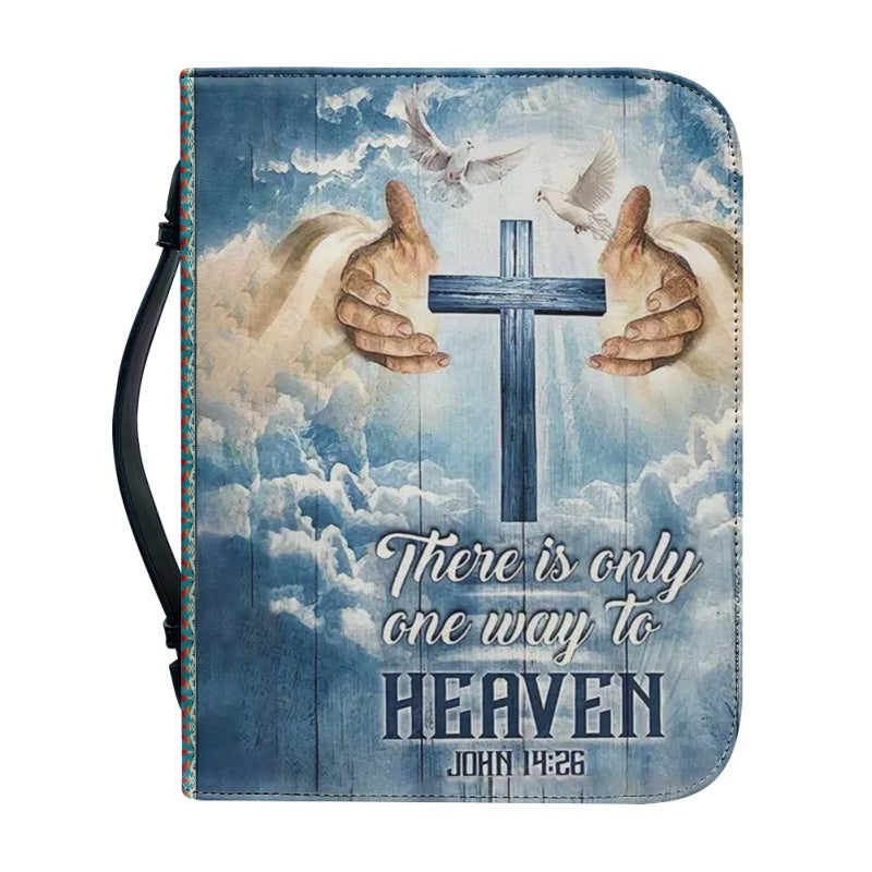 Christianartbag Bible Cover, There Is Only One Way To Heaven John 14:26 Personalized Bible Cover, Personalized Bible Cover, Purple Bible Cover, Christmas Gift, CABBBCV03260923. - Christian Art Bag