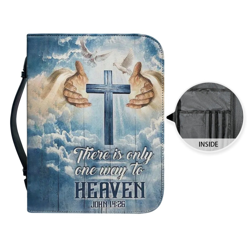 Christianartbag Bible Cover, There Is Only One Way To Heaven John 14:26 Personalized Bible Cover, Personalized Bible Cover, Purple Bible Cover, Christmas Gift, CABBBCV03260923. - Christian Art Bag