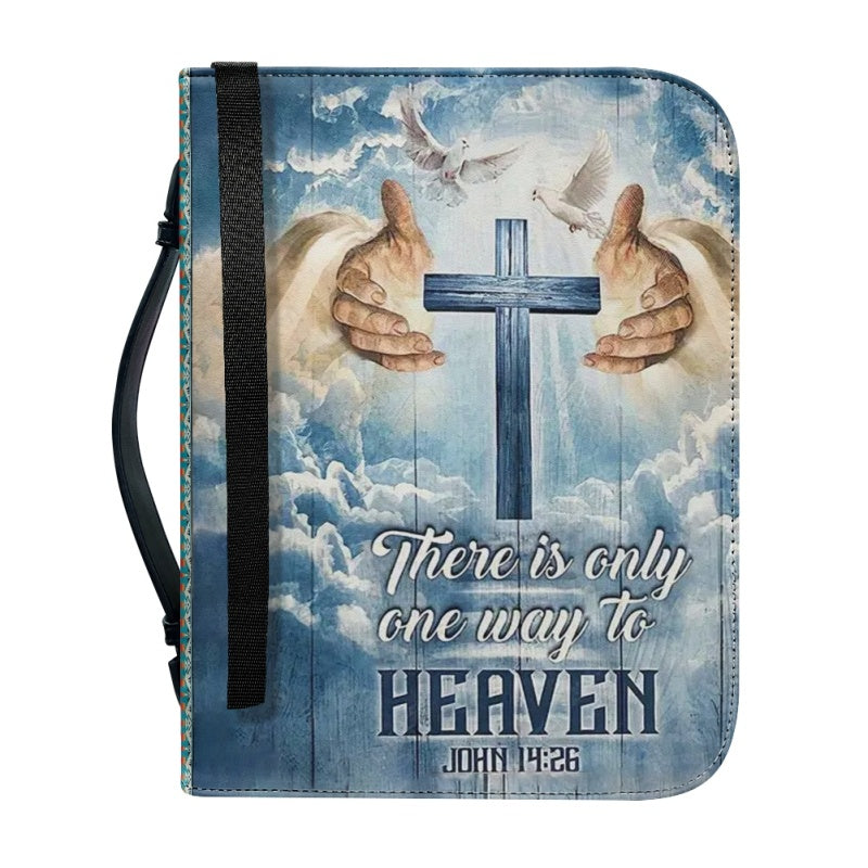 Christianartbag Bible Cover, There Is Only One Way To Heaven John 14:26 Personalized Bible Cover, Personalized Bible Cover, Purple Bible Cover, Christmas Gift, CABBBCV03260923. - Christian Art Bag