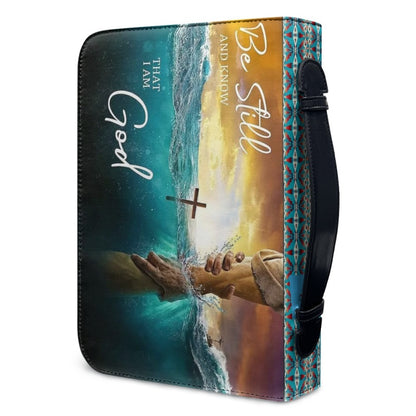 Christianartbag Bible Cover, Be Still And Know That I Am God Personalized Bible Cover, Personalized Bible Cover, Purple Bible Cover, Christmas Gift, CABBBCV01260923. - Christian Art Bag