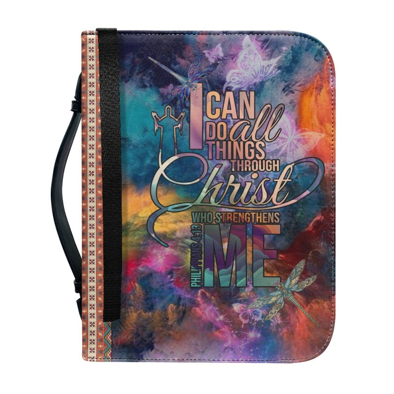 Christianartbag Bible Cover, I Can Do All Things Through Christ Personalized Bible Cover, Personalized Bible Cover, Christmas Gift, CABBBCV01260923. - Christian Art Bag