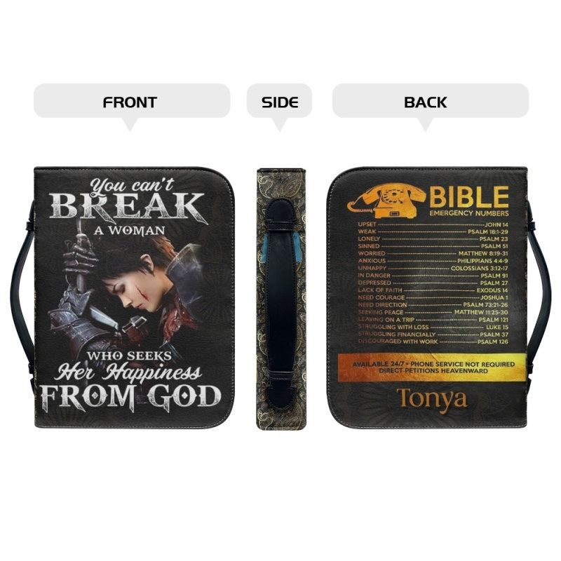 Christianartbag Bible Cover, You Can't Break A Women Bible Cover, Personalized Bible Cover, Bible Emergency Numbers, Christian Gifts, CAB02221023. - Christian Art Bag