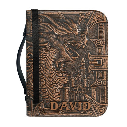 Personalized Dragon-Scale Armor of God Bible Cover - Custom Name Faith Accessory | CHRISTIANARTBAG CABBBCV02120424.