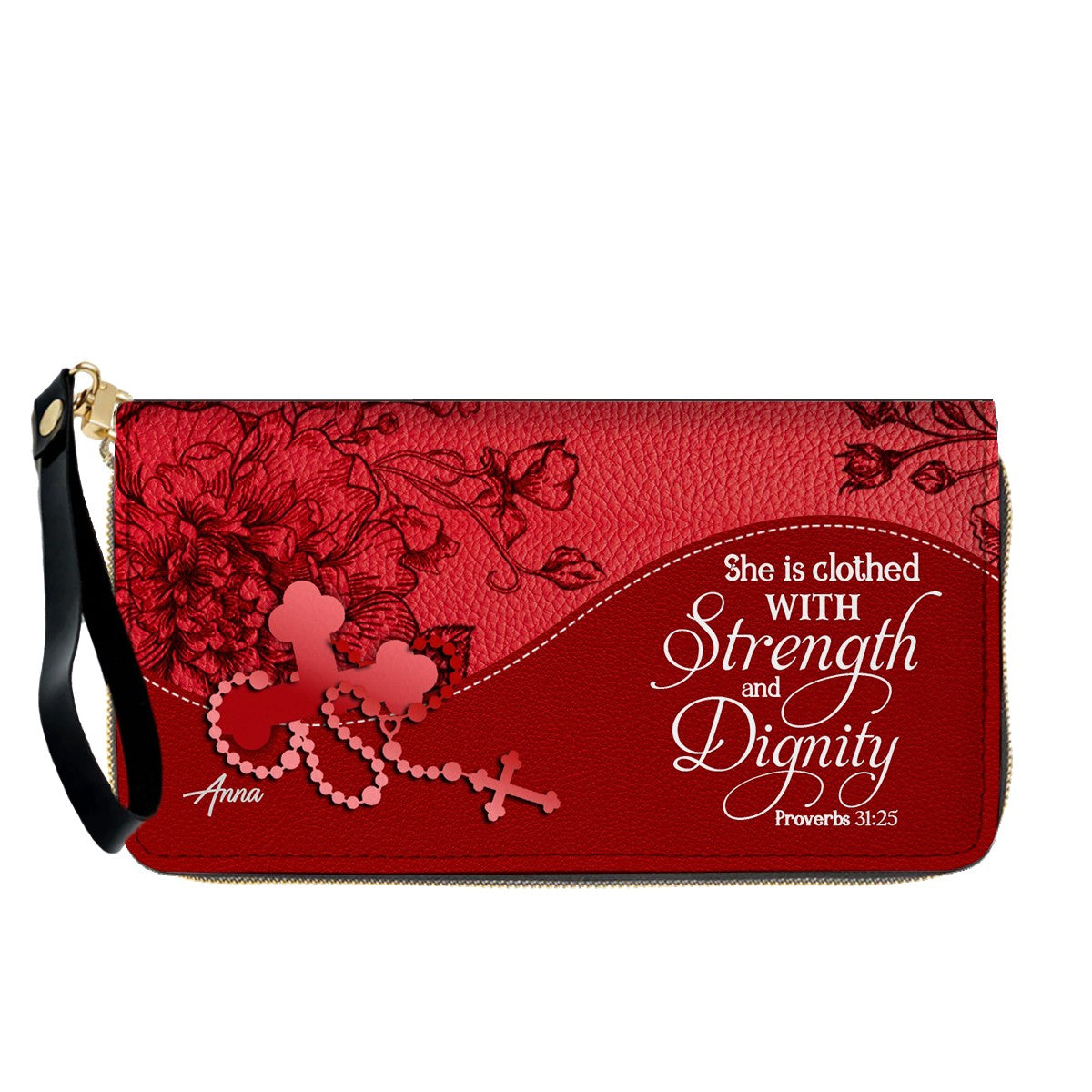 Personalized Christian Long Wallet for Women | Engraved Bible Verse & Name Wristlet Purse – CHRISTIANARTBAG