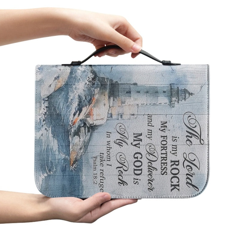 Christianartbag Bible Cover, The Lord Is My Rock Bible Cover, Personalized Bible Cover, Christ Lighthouse Bible Cover, Christian Gifts, CAB02021123. - Christian Art Bag