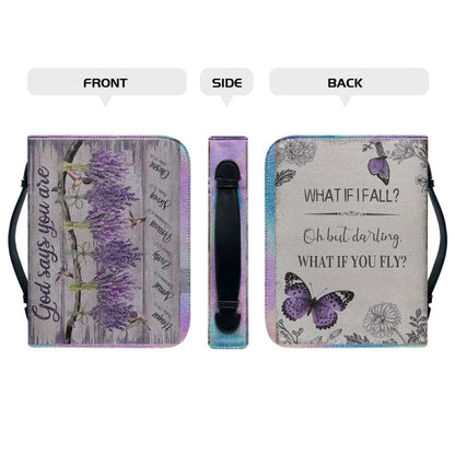 Christianartbag Bible Cover, GOD Says You Are Bible Cover, Personalized Bible Cover, Butterfly Lavender Purple Bible Cover, Christian Gifts, CAB03021123. - Christian Art Bag