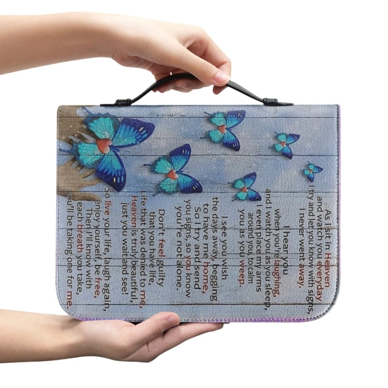 Christianartbag Bible Cover, I Can Do All Things Through Christ Bible Cover, Personalized Bible Cover, Butterfly Blue Bible Cover, Christian Gifts, CAB05021123. - Christian Art Bag