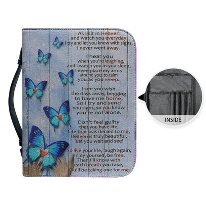 Christianartbag Bible Cover, I Can Do All Things Through Christ Bible Cover, Personalized Bible Cover, Butterfly Blue Bible Cover, Christian Gifts, CAB05021123. - Christian Art Bag