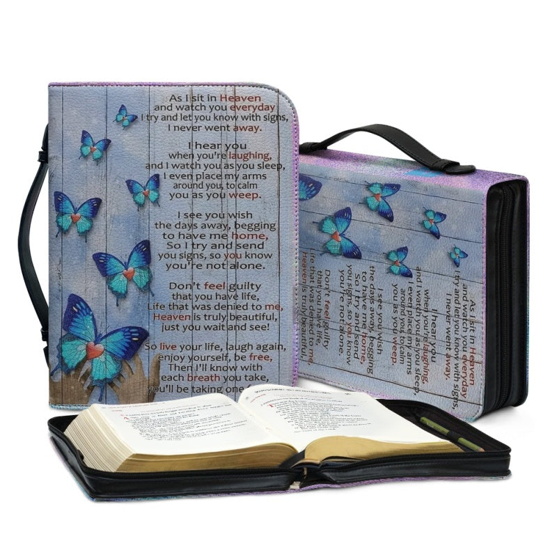 Christianartbag Bible Cover, I Can Do All Things Through Christ Bible Cover, Personalized Bible Cover, Butterfly Blue Bible Cover, Christian Gifts, CAB05021123. - Christian Art Bag