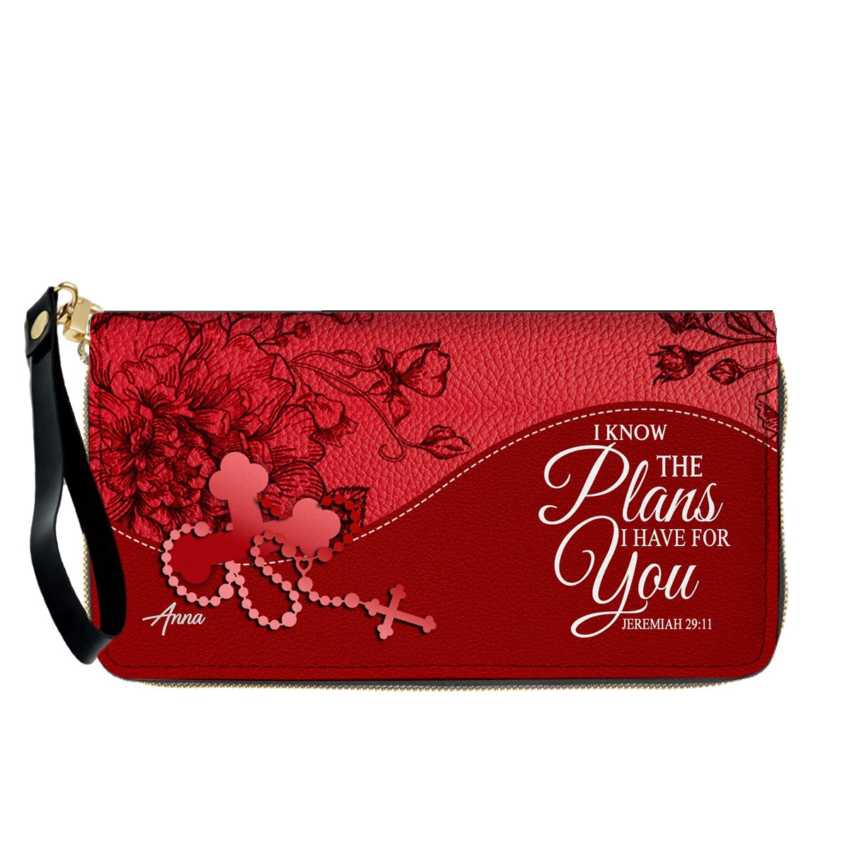 Personalized Christian Long Wallet for Women | Engraved Bible Verse & Name Wristlet Purse – CHRISTIANARTBAG