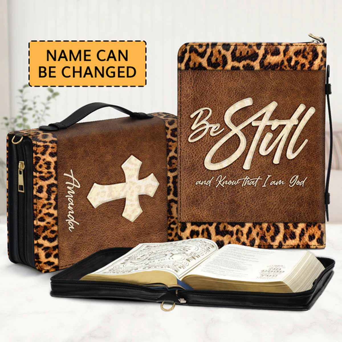 Christianartbag Bible Cover, Be Still And Know That I Am God Psalm 46:10 Bible Cover, Personalized Bible Cover, Gifts For Women, Christmas Gift, CABBBCV02090823. - Christian Art Bag