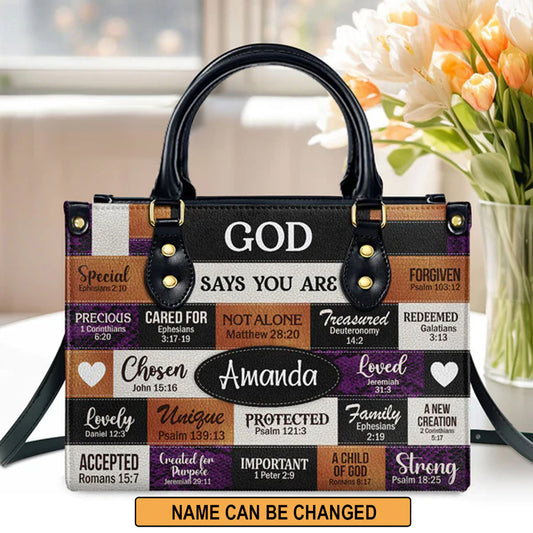 Christianartbag Handbags, God Says You Are Leather Bags, Personalized Bags, Gifts for Women, Christmas Gift, CABLTB04300723. - Christian Art Bag