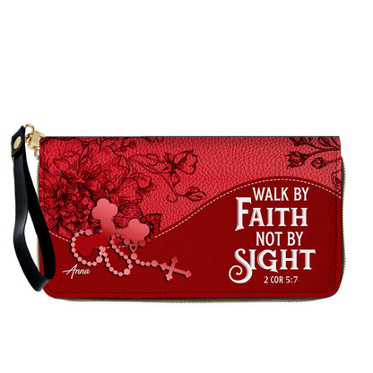 Personalized Christian Long Wallet for Women | Engraved Bible Verse & Name Wristlet Purse – CHRISTIANARTBAG