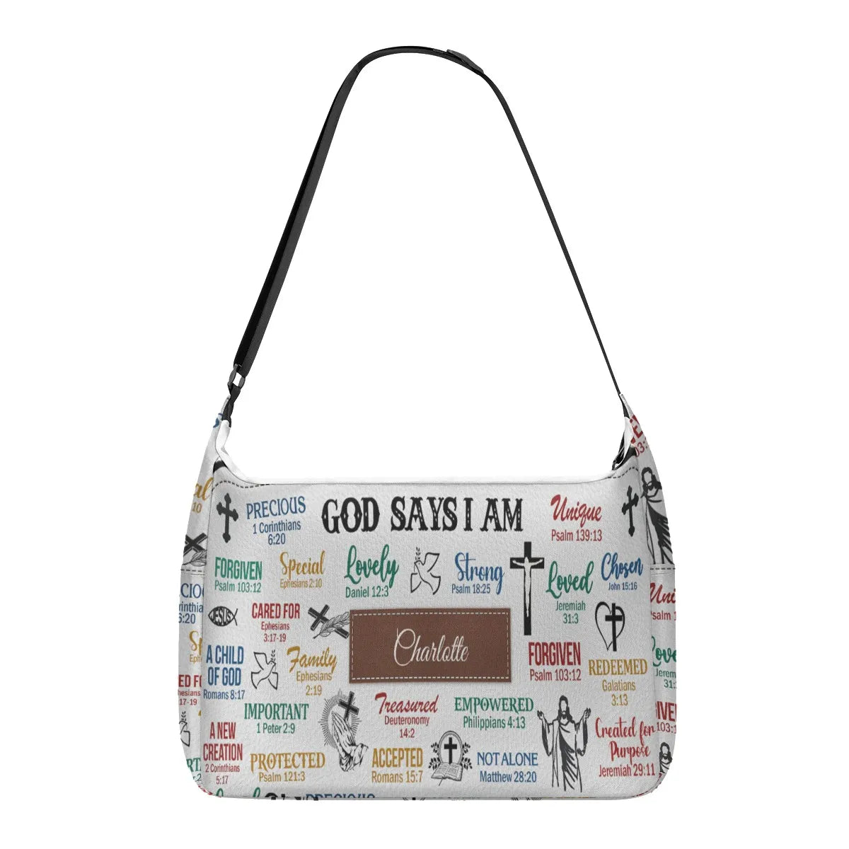 HPSP Checkbook Cover, Personalized Card Bag, God Says I Am, Scripture Gifts For Christian Women. - Christian Art Bag