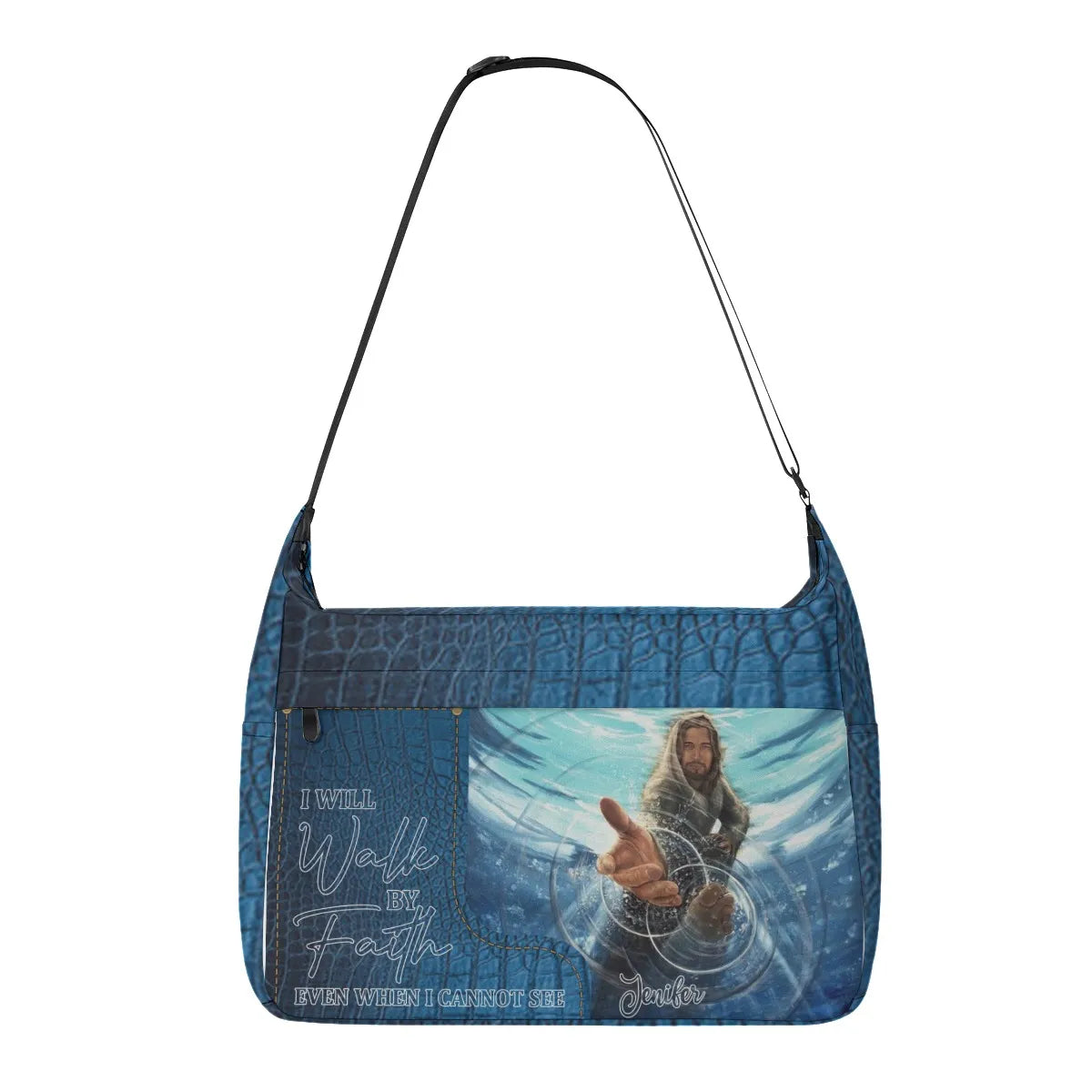 HPSP Checkbook Cover, Personalized Card Bag, I Will Walk By Faith Even When I Cannot See. - Christian Art Bag