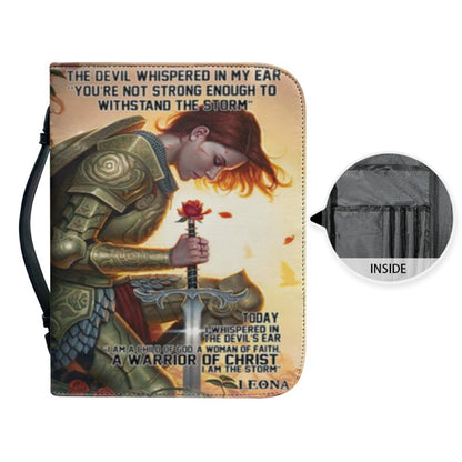 Christianartbag Bible Cover, Empowering Warrior of Faith Bible Cover with Customizable Name Feature, CAB05270224.