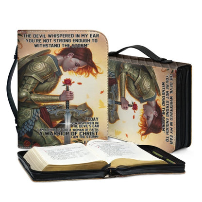 Christianartbag Bible Cover, Empowering Warrior of Faith Bible Cover with Customizable Name Feature, CAB05270224.