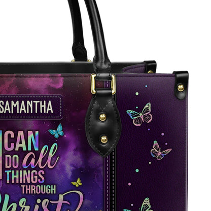 Christianart Designer Handbags, I Can Do All Things Through Christ Philippians 4:13, Personalized Gifts, Gifts for Women, Christmas Gift. - Christian Art Bag