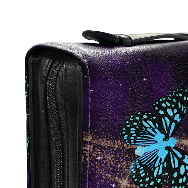 Christianart Bible Cover, Faith Hope Love Purple Butterfly, Personalized Gifts for Pastor, Gifts For Women, Gifts For Men. - Christian Art Bag