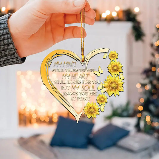 Christianartbag Ornament, Heart Sunflower Butterfly, Christmas Ornament, Christmas Gift, Personalized Ornament, CABOM01250923. - Christian Art Bag