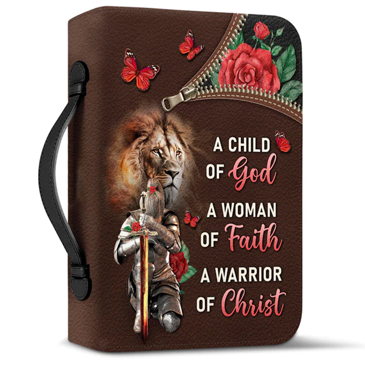 Christianart Bible Cover, A Child Of God A Woman Of Faith A Warrior Of Christ, Gifts For Women, Gifts For Men, Christmas Gift. - Christian Art Bag