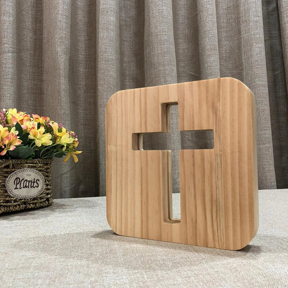 Christianartbag Home Decor, 1Pc 3D Wooden Cross USB Night Light LED Table Lamp Novelty Kids Bedroom Coffee Shop Decoration Christian Gift Dropshipping - Christian Art Bag