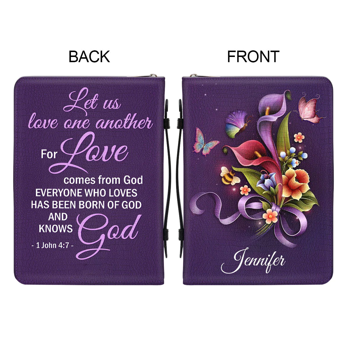 HPSP Bible Cover, Let Us Love One Another, Personalized Gifts for Pastor, Gifts For Women, Gifts For Men. - Christian Art Bag