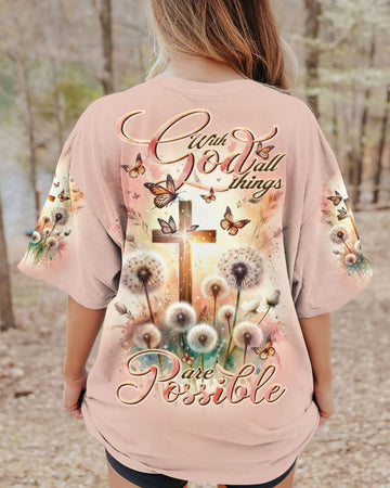 Christianartbag Clothing, With God All Things Are Possible Women's All Over Print Shirt, Graphic Hoodie, Christian Clothing, Christmas Gift, CABCT01131123. - Christian Art Bag