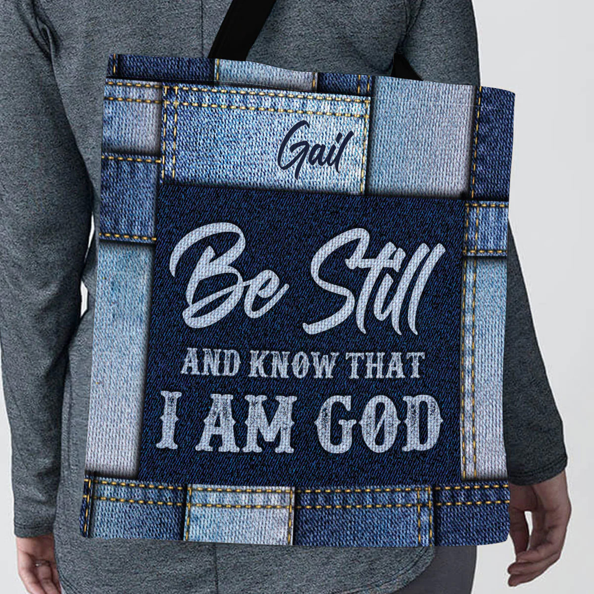 Christianart Handbag, Personalized Hand Bag, Be Still And Know That I Am God, Personalized Gifts, Gifts for Women. - Christian Art Bag