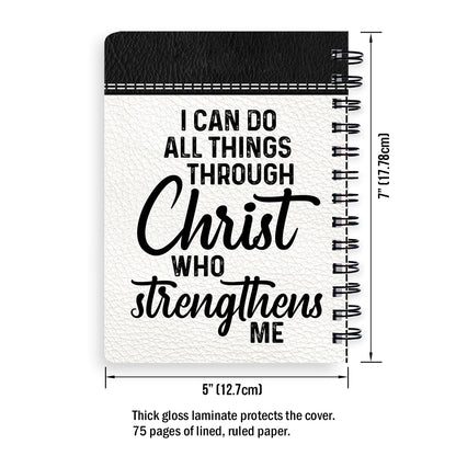 Christianart Spiral Journal, I Can Do All Things Through Christ, Personalized Spiral Journal, Jesus Spiral Journal. - Christian Art Bag