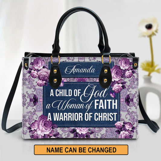 Christianart Designer Handbags, A Child Of God A Woman Of Faith, Personalized Gifts, Gifts for Women, Christmas Gift. - Christian Art Bag
