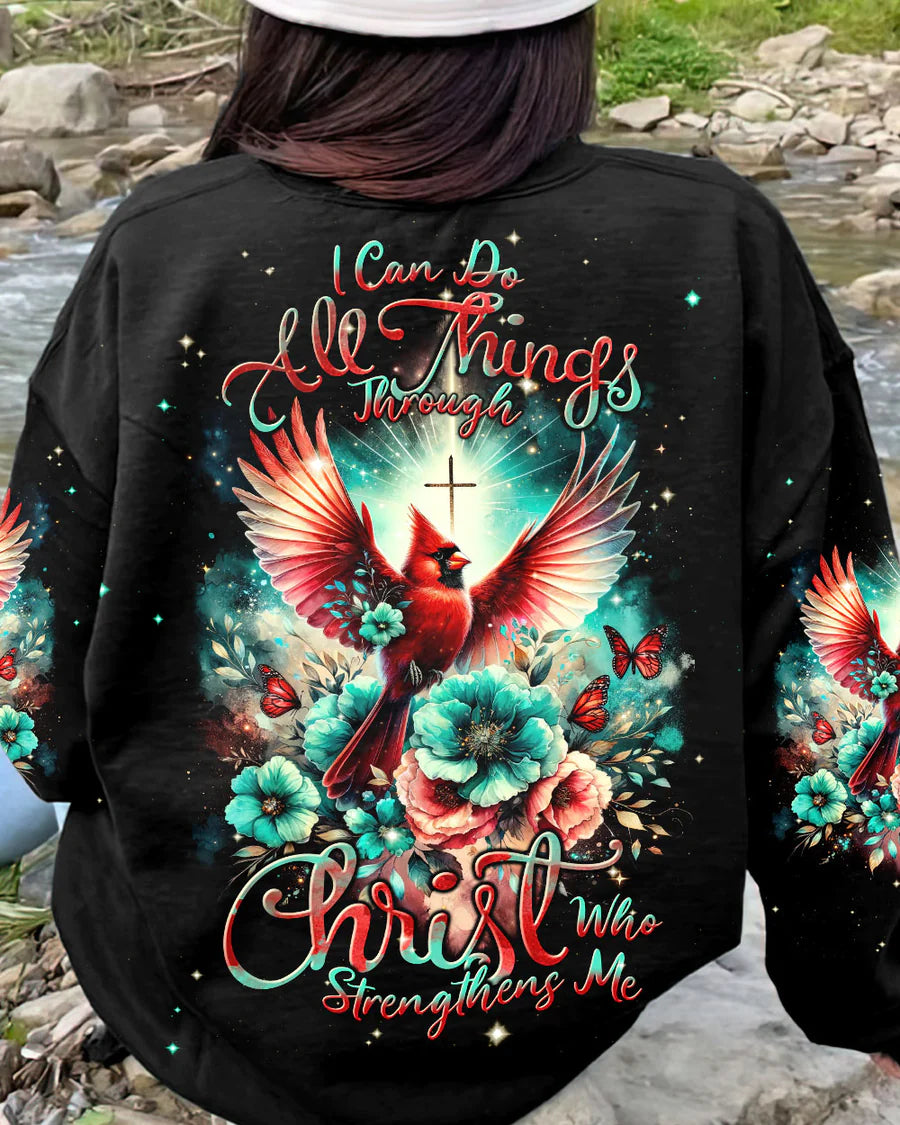 Christianartbag 3D T-Shirt For Women, I Can Do All Things Through Christ Cardinal Women's All Over Print Shirt, Christian Shirt, Faithful Fashion, 3D Printed Shirts for Christian Women, CABDS01271223 - Christian Art Bag