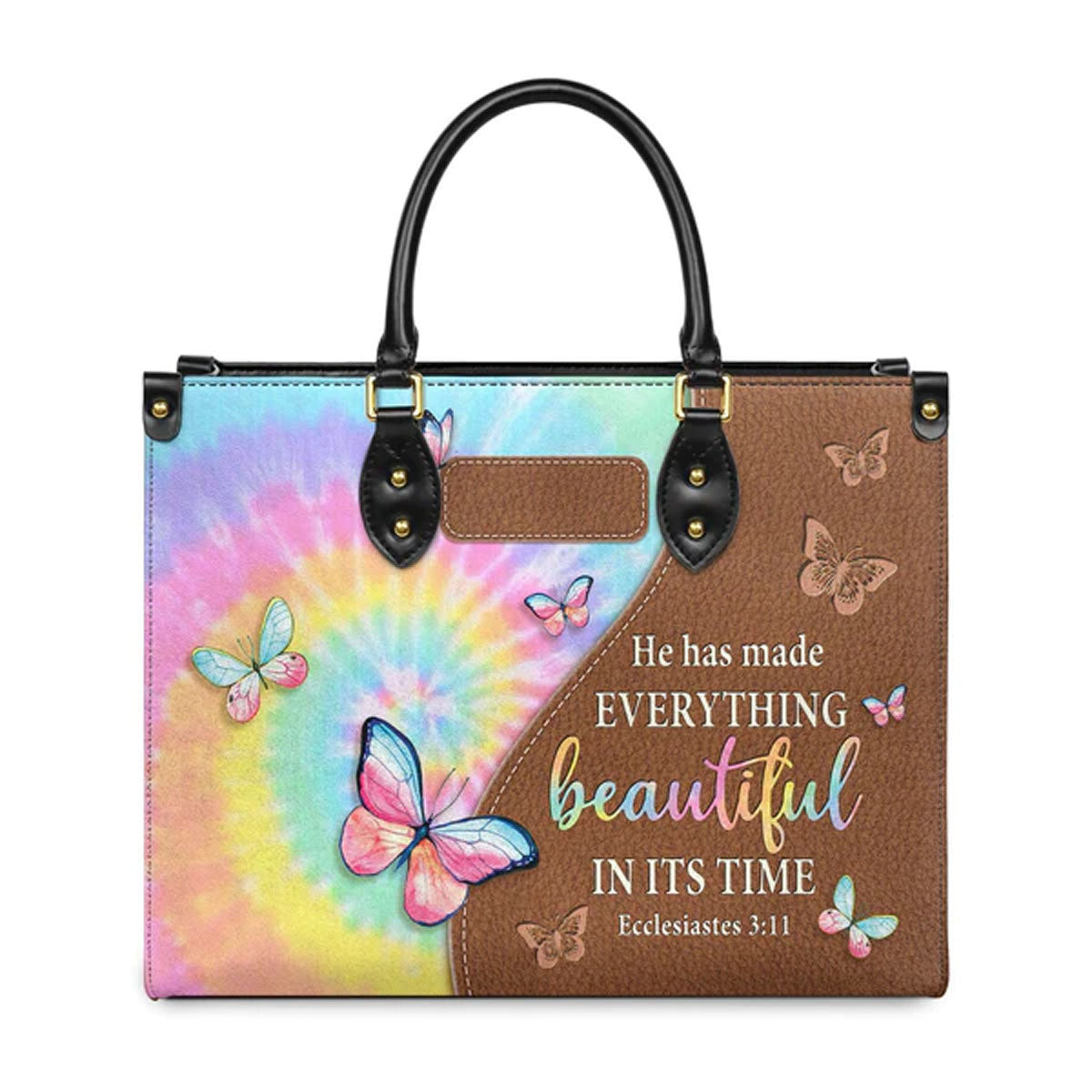 Christianartbag Handbags, He Has Made Everything Beautiful In Its Time Ecclesiastes 3:11 Leather Bags, Personalized Bags, Gifts for Women, Christmas Gift, CABLTB02140823. - Christian Art Bag